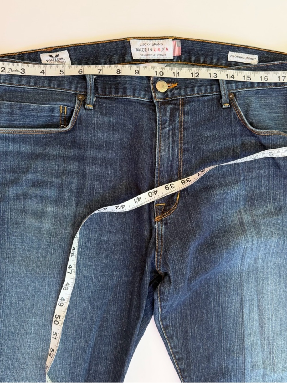 Men’s Vintage Lucky Brand🍀 Jeans Size 38 x 30 Rare White Oak Cone Denim - Picture 12 of 15